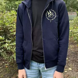 HOODIE MET RITS- BLAUW