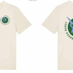SHIRT - NATURAL WHITE MET GROEN-BLAUWE OPDRUK